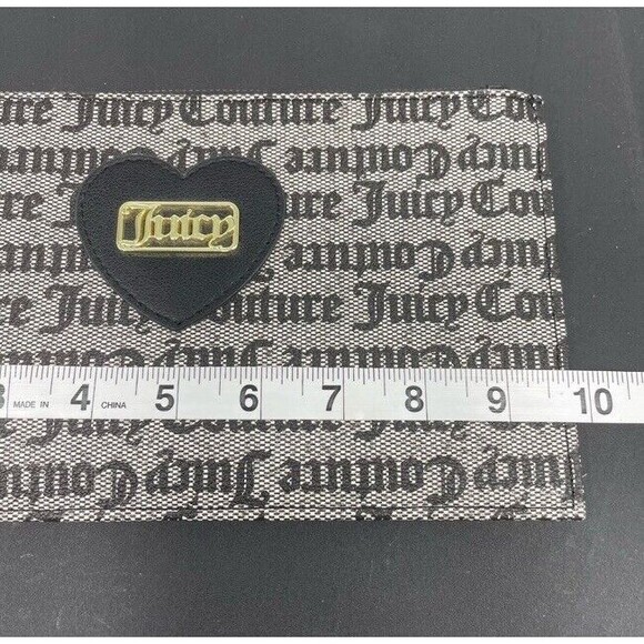 Juicy Couture Gothic Logo Free Spirit Zipper Wristlet Wallet Black Monogram NEW - Picture 6 of 8